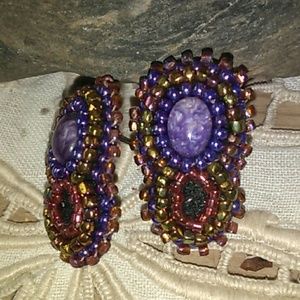 Beaded post earrings